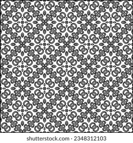 Abstract background with figures from lines. black and white pattern for web page, textures, card, poster, fabric, textile. Monochrome graphic repeating design.
