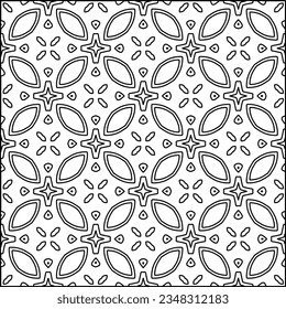 Abstract background with figures from lines. black and white pattern for web page, textures, card, poster, fabric, textile. Monochrome graphic repeating design.
