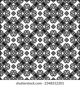 Abstract background with figures from lines. black and white pattern for web page, textures, card, poster, fabric, textile. Monochrome graphic repeating design.
