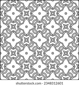 Abstract background with figures from lines. black and white pattern for web page, textures, card, poster, fabric, textile. Monochrome graphic repeating design.