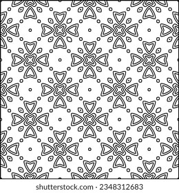 Abstract background with figures from lines. black and white pattern for web page, textures, card, poster, fabric, textile. Monochrome graphic repeating design.