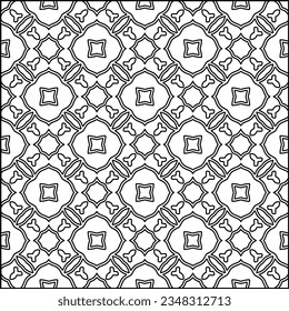 Abstract background with figures from lines. black and white pattern for web page, textures, card, poster, fabric, textile. Monochrome graphic repeating design.
