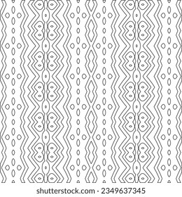 Abstract background with figures from lines. black and white pattern for web page, textures, card, poster, fabric, textile. Monochrome graphic repeating design.