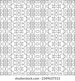 Abstract background with figures from lines. black and white pattern for web page, textures, card, poster, fabric, textile. Monochrome graphic repeating design.