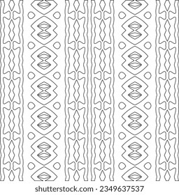 Abstract background with figures from lines. black and white pattern for web page, textures, card, poster, fabric, textile. Monochrome graphic repeating design.