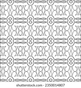 Abstract background with figures from lines. black and white pattern for web page, textures, card, poster, fabric, textile. Monochrome graphic repeating design.
