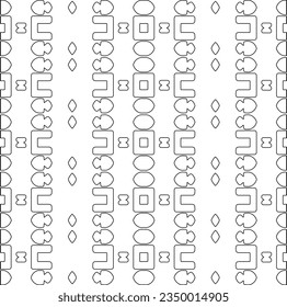 Abstract background with figures from lines. black and white pattern for web page, textures, card, poster, fabric, textile. Monochrome graphic repeating design.