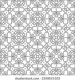 Abstract background with figures from lines. black and white pattern for web page, textures, card, poster, fabric, textile. Monochrome graphic repeating design.