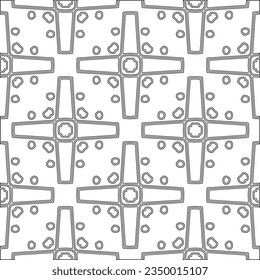 Abstract background with figures from lines. black and white pattern for web page, textures, card, poster, fabric, textile. Monochrome graphic repeating design.