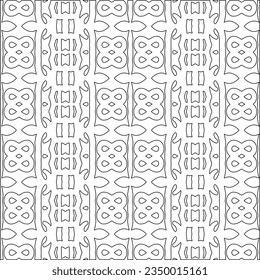 Abstract background with figures from lines. black and white pattern for web page, textures, card, poster, fabric, textile. Monochrome graphic repeating design.