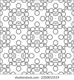 Abstract background with figures from lines. black and white pattern for web page, textures, card, poster, fabric, textile. Monochrome graphic repeating design.