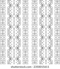 Abstract background with figures from lines. black and white pattern for web page, textures, card, poster, fabric, textile. Monochrome graphic repeating design.
