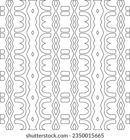 Abstract background with figures from lines. black and white pattern for web page, textures, card, poster, fabric, textile. Monochrome graphic repeating design.