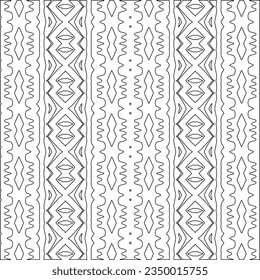 Abstract background with figures from lines. black and white pattern for web page, textures, card, poster, fabric, textile. Monochrome graphic repeating design.