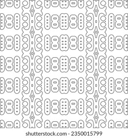 Abstract background with figures from lines. black and white pattern for web page, textures, card, poster, fabric, textile. Monochrome graphic repeating design.