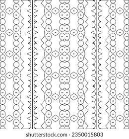 Abstract background with figures from lines. black and white pattern for web page, textures, card, poster, fabric, textile. Monochrome graphic repeating design.