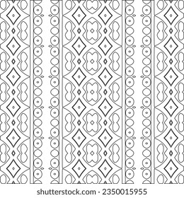 Abstract background with figures from lines. black and white pattern for web page, textures, card, poster, fabric, textile. Monochrome graphic repeating design.