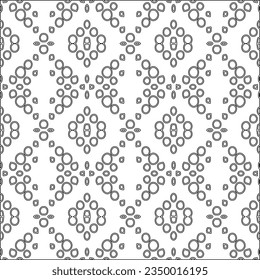 Abstract background with figures from lines. black and white pattern for web page, textures, card, poster, fabric, textile. Monochrome graphic repeating design.