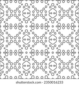 Abstract background with figures from lines. black and white pattern for web page, textures, card, poster, fabric, textile. Monochrome graphic repeating design.