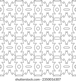 Abstract background with figures from lines. black and white pattern for web page, textures, card, poster, fabric, textile. Monochrome graphic repeating design.