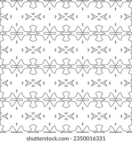 Abstract background with figures from lines. black and white pattern for web page, textures, card, poster, fabric, textile. Monochrome graphic repeating design.