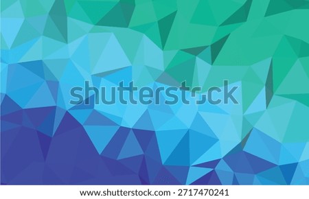 Abstract background filled with blue, purple and green triangles, forming a gradient that brings a modern and polygonal touch to any digital or print project.