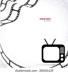 abstract background with film into a TV