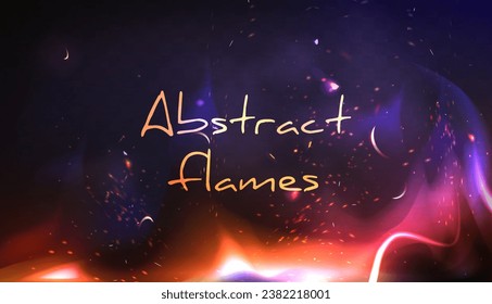 Abstract background with fire and bokeh lights. Vector illustration