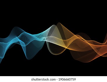 Abstract background with a fire and ice themed flowing lines design