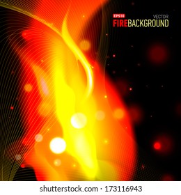Abstract background with fire for presentation. Vector illustration.