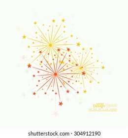 Abstract background with fireworks. 