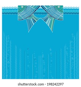 Abstract  background with  fish