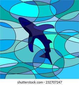 An abstract background fish in blue water