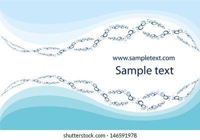 Abstract background as a fish from water drops chain