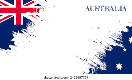 Abstract background with Flag of Australia with grunge texture. Vector template for your design