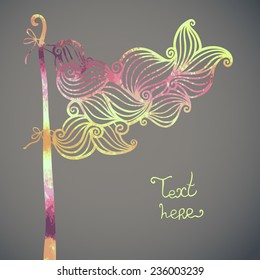 Abstract background with flag and waves. Watercolor paint. Can be used for card, invitation or some text.