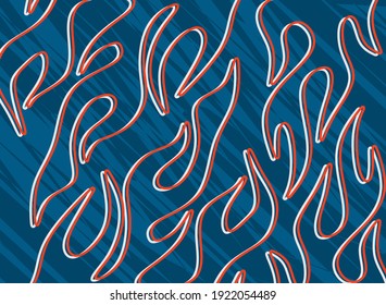 Abstract background with flame lines and grunge texture