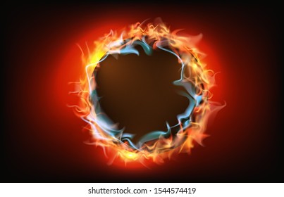 Abstract Background Of Flames Fire Burning Hole