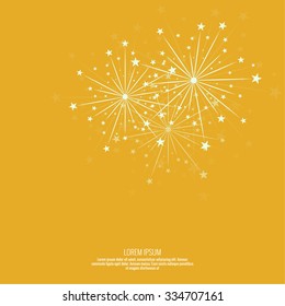 Abstract background with flashes of  fireworks.