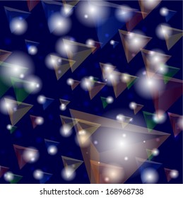 Abstract background with flash-lights in the dark blue sky