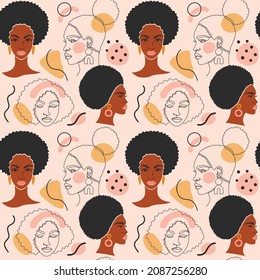 Abstract background with a flat art black woman.