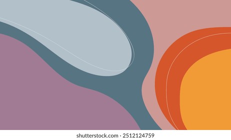 PLANO DE FUNDO ABSTRATO COLORIDO COM FORMAS DESENHADAS À MÃO MODELO DE DESIGN DE VETOR PARA PAPEL DE PAREDE, DESIGN DE CAPA, DESIGN DE PÁGINA INICIAL