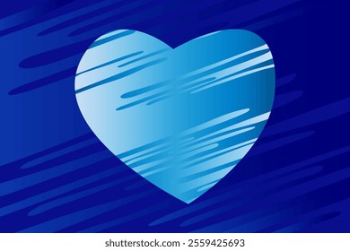 abstract background, flat design heart shape element, blue color, vector shape easy to edit
