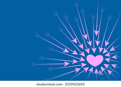 abstract background, flat design heart shape element, blue color, vector shape easy to edit
