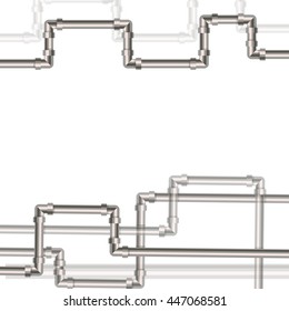 Abstract background with flat designed pipeline and valve on pipe . Concept for web newsletters water, wastewater or oil pipeline industry. Vector illustration.