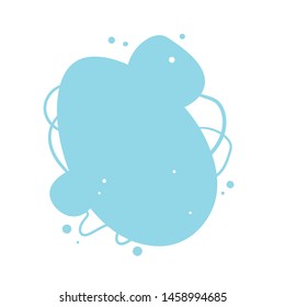 Abstract background flat geometric shape in blue color with lines and dots. Template for web, banner, flyer, cover, and other design. Isolated on white. Vector.