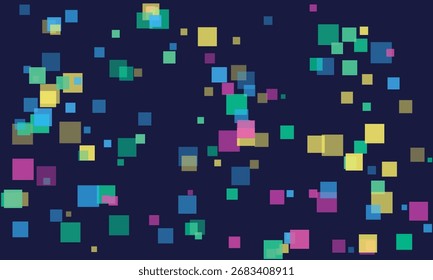 Abstrakter Hintergrund von schwimmenden bunten Quadraten Partikel Design