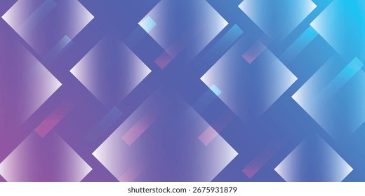 Abstract background with floating, glowing squares and a gradient from purple to blue.