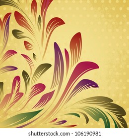 Abstract background with floral branch