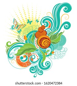 Abstract background with floral decorative swirls